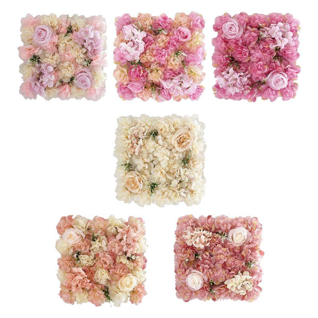 Artificial Flower Wall Panel Rose Photo Background for Wedding Valentines Day Indoor Decoration