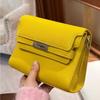 2026 new exquisite and trendy women's oblique span small square bag, first-layer cowhide handbag, genuine leather handbag, and lower bag.