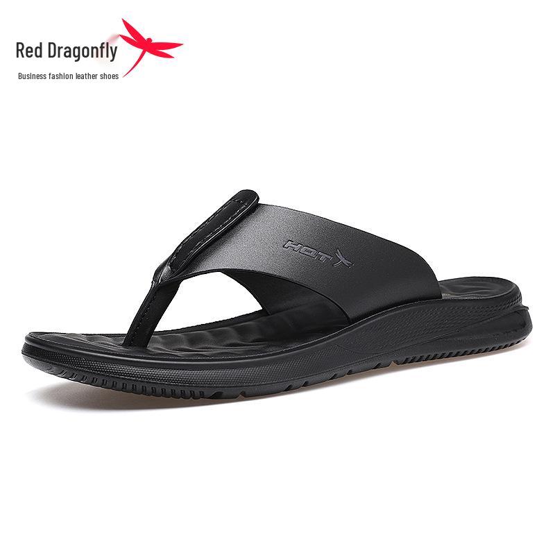 Red Dragonfly Men s 2022 Summer Anti-Slip Soft Sole Outdoor Flip-Flops 40 чёрный