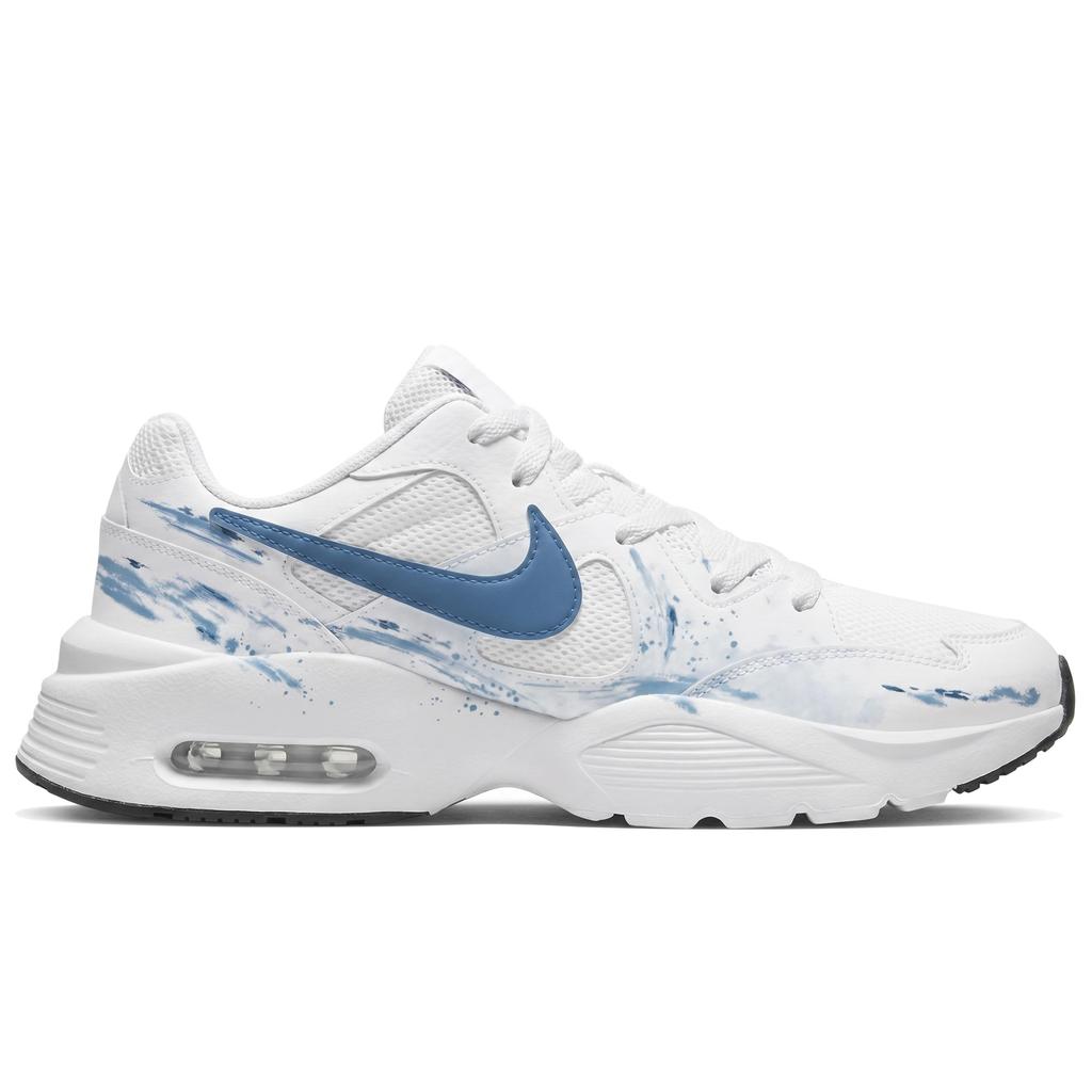 Nike Air Max Fusion Abrasion Resistant Low Top Air Casual City Commuting Running Shoes Men's White Blue CJ1670-102(Team1892-QD)