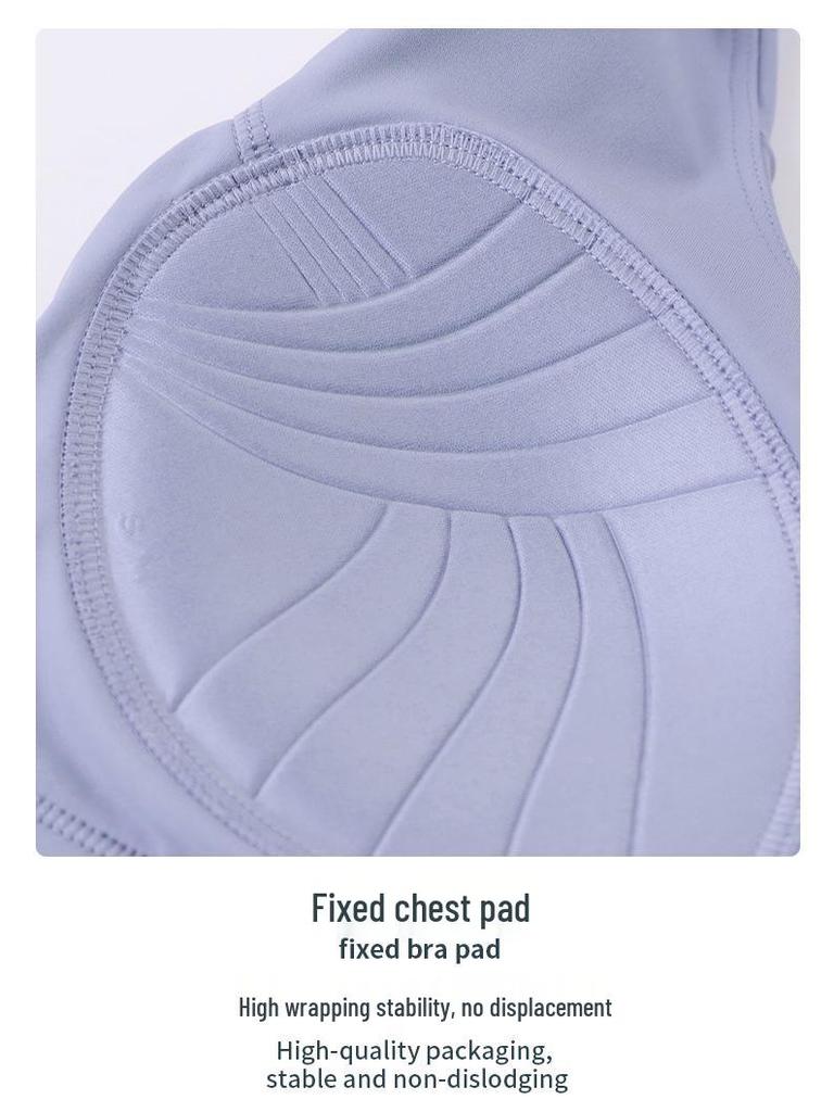 Shockproof High-Intensity Sports Bra with Fixed Cups & Seamless Back Clasp