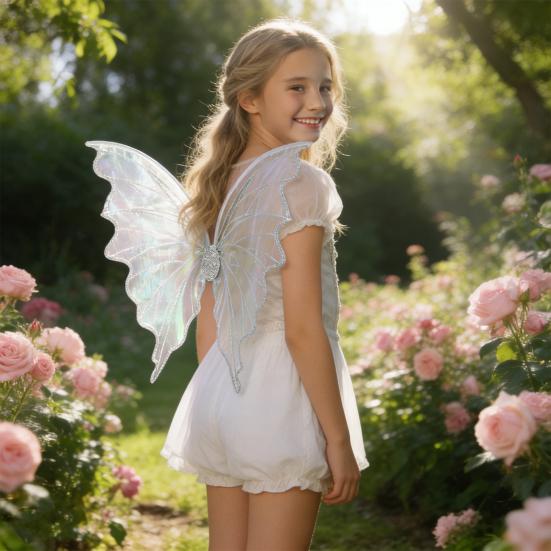 Mädchen Schmetterlingsflügel Organza Cosplay Feenflügel Festliche Kostümflügel für Kinder und Erwachsene Cosplay-Party Bühnenauftritt