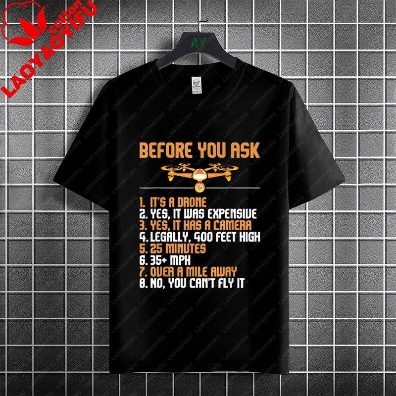 Funny Old Unisex Whos Also A Drone Pilot Graphic Tshirt 100 Cotton Short Sleeve Round Neck Casual Humor Style Fpv Theme Tshirt