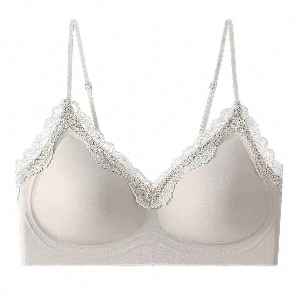 Seamless Women's Thin Small Bust Push-Up Lifting Camisole Style Thin Strap Bra