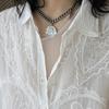 Spring And Summer French Retro Temperament Embroidered Cashew Pattern Shirt, Lightweight See Through Top For Women