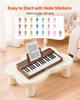Kids Piano Keyboard, 37 Keys Wooden Digital Piano for Kids, Mini Music Educational Instrument Toy with Realistic Sound, Dual Power, Adjustable Volume