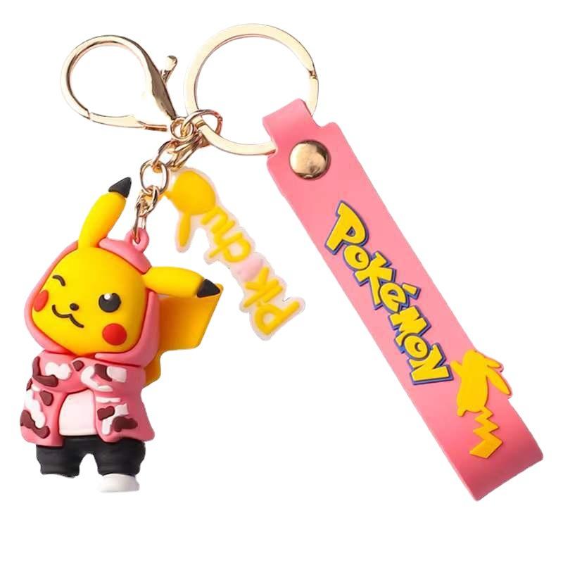 Söt Tecknad Utsökt Kreativ Pikachu Docka Nyckelring Kedja Bilnyckelring Väskhänge Gåva