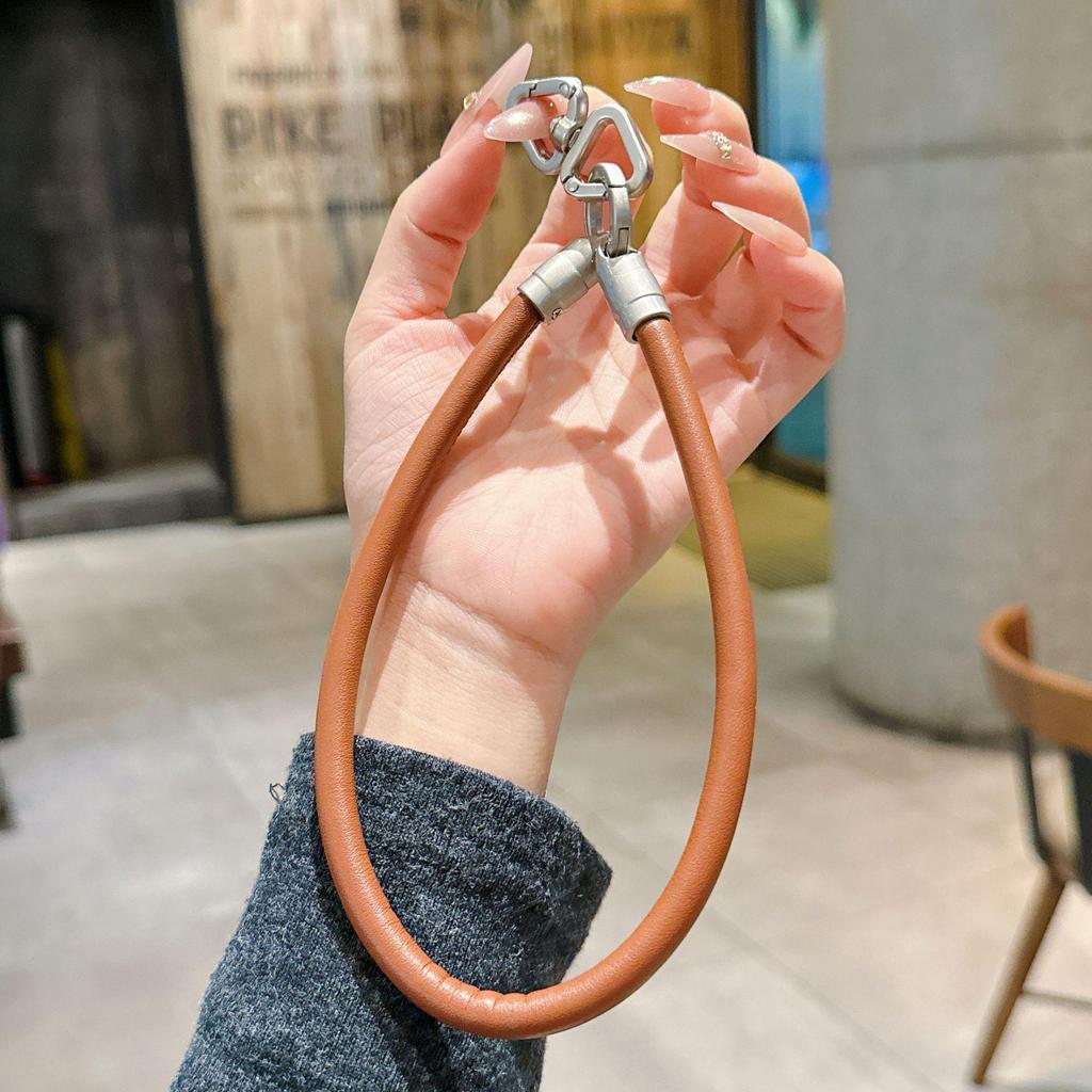Dopamine Leather Phone Lanyard: Anti-Lost Rotating Wrist Strap & Keychain for Men and Women