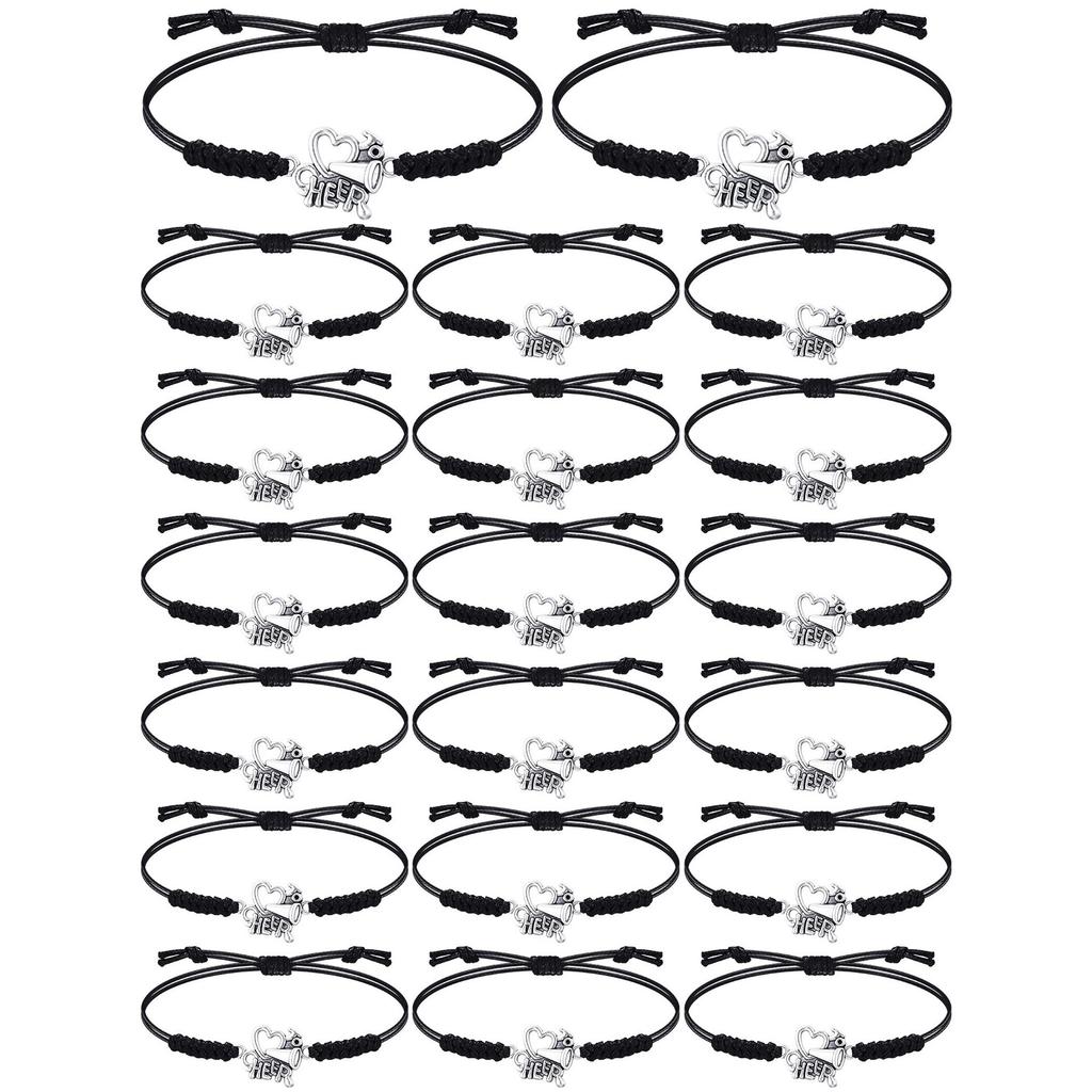 Horn team bracelet set hand woven wax rope love cheer pendant adjustable cheerleader set bracelet