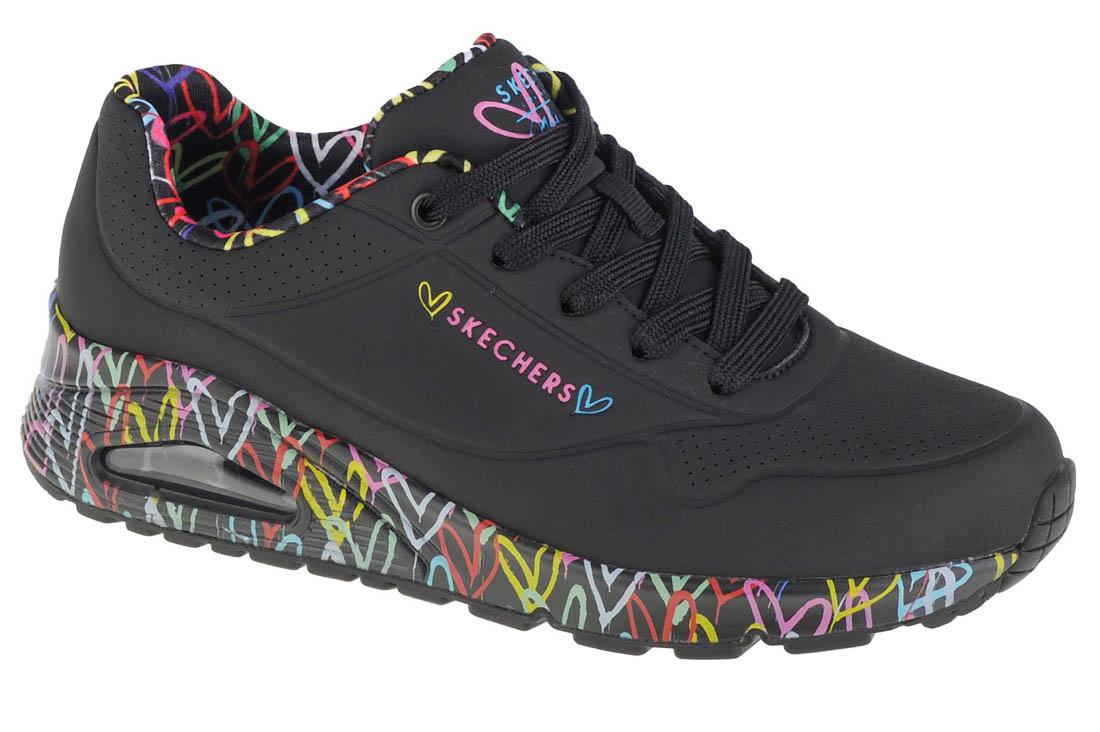 Skechers Uno-Loving Love, Baskets noires femme 35,5 noir