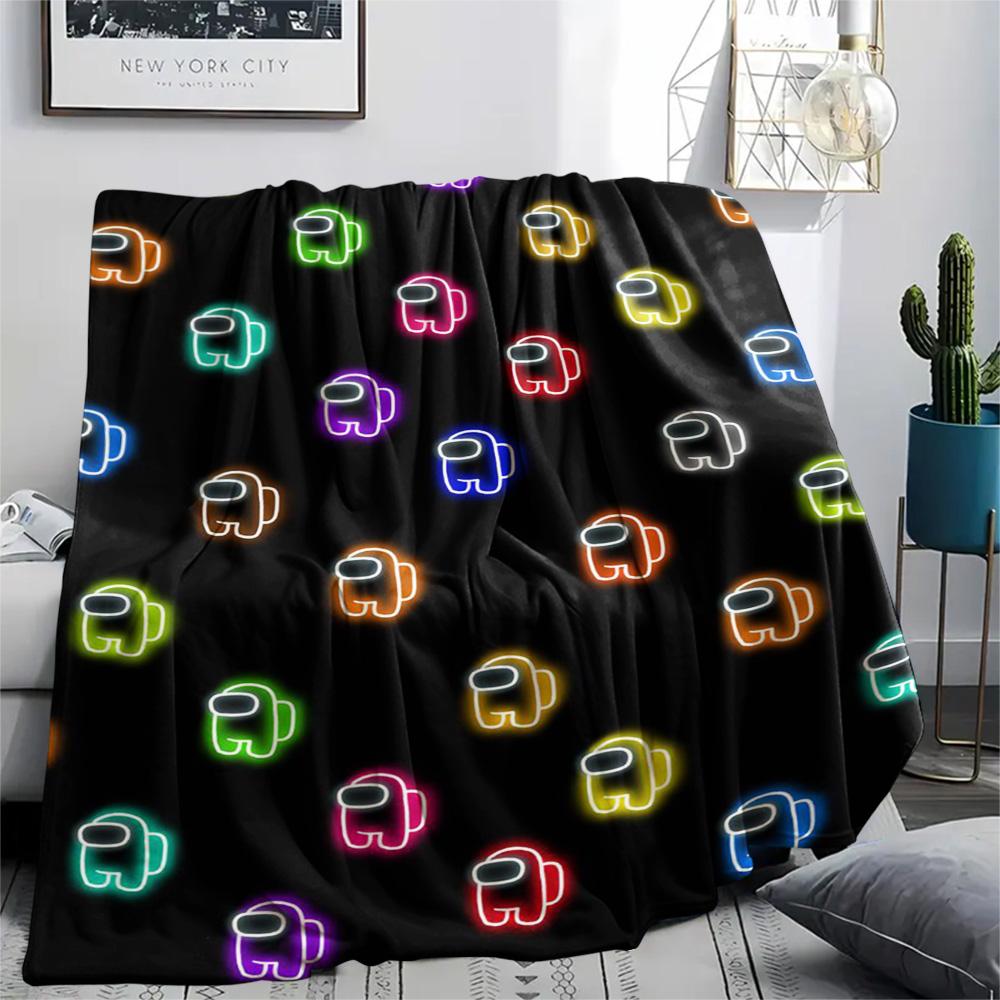 1PC Among Us Patterned Flannel Blanket Suitable For All Seasons for Home Decor Warmth and Comfort Gifts Holiday Present