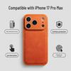Moon Crater Leather Case for iPhone 15 & 17 Pro Max: 16 Precise Holes, Drop-Proof Protection