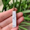Natural Stone Pendant Raw Mineral Irregular Rectangle Quartz Pendulum Amazonite Tiger Eye Lapsi Pink Crystal Necklaces Healing