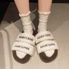 Fashion 2025 Thick Soled Fluffy Slippers Women's Outdoor Wear Indoor Household Slippers 2025 New Autumn And Winter Slippers