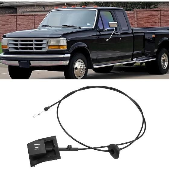 Moonlinks Compatible with 1992-1997 Ford Bronco F150 F250 F350 Hood Release Cable & Pull Handle? Replaces for 912-042 F2TZ16916A Hood Latch Release
