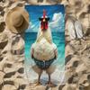 Funny Beach Towel Chicken Neck Swim Trunk, Soft Absorbent Quick Dry Lightweight for Beach Vacation Pool Party Summer Essential