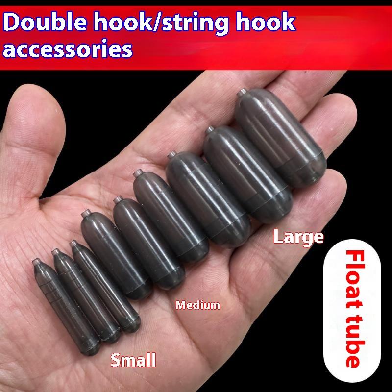 50Pcs 3 Size Fishing Hair Rigs Hook Floating Suspension Ready-To-Use Carp Fishing Hook Buoyancy Tube Plastic Anti Bottom