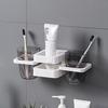 Dustproof Upside-down Design Stable Punch-free Wall-mounted Suction-up Toothpaste Toothbrush Holder Toothbrush Organizer