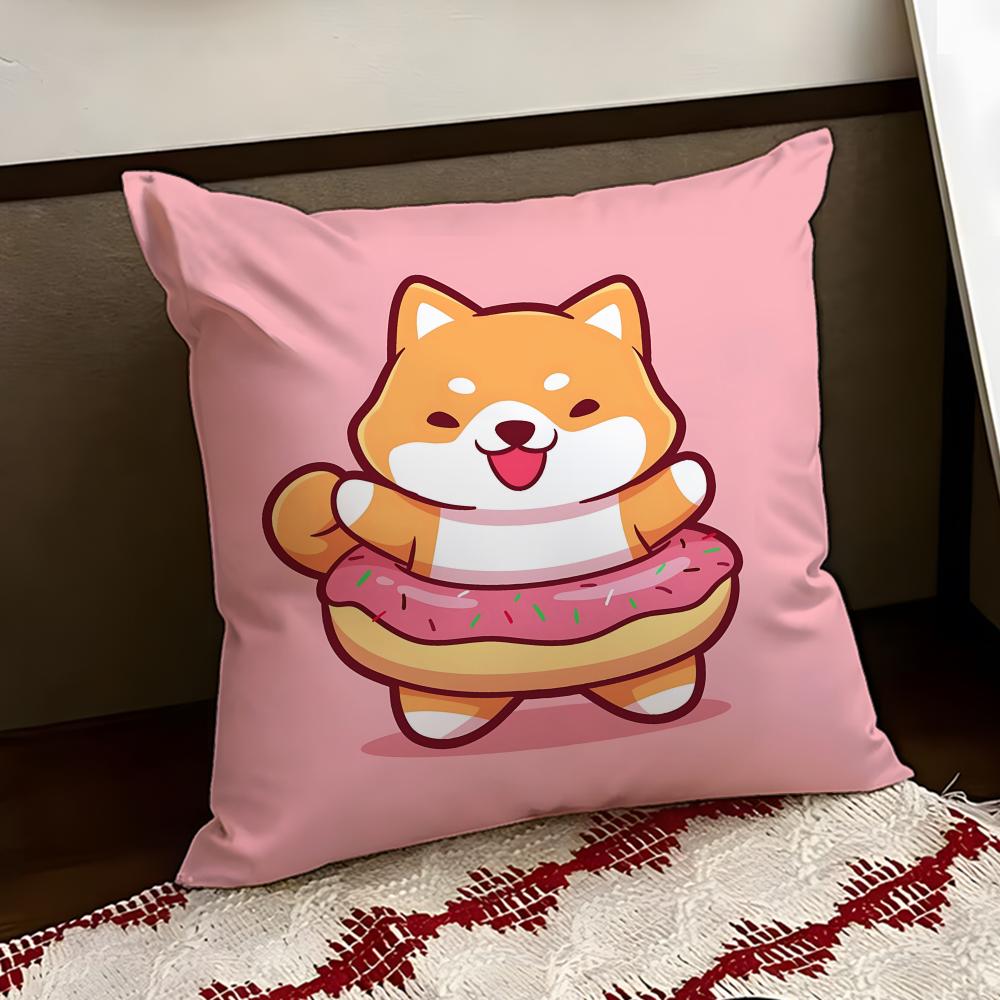 Cheeky Adorable Shiba Inu Cushion Cover Reversible Soft Durable Pillow Cover Home Car MultiScene Use for Daily Comfort