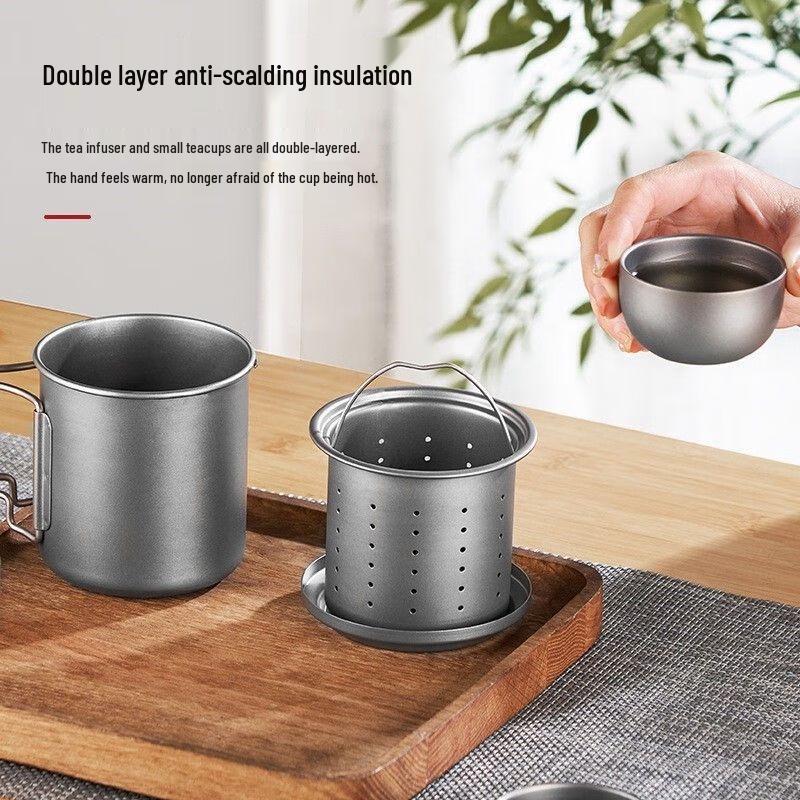 Anmu Hao Pure Titanium Portable Outdoor Tea Set