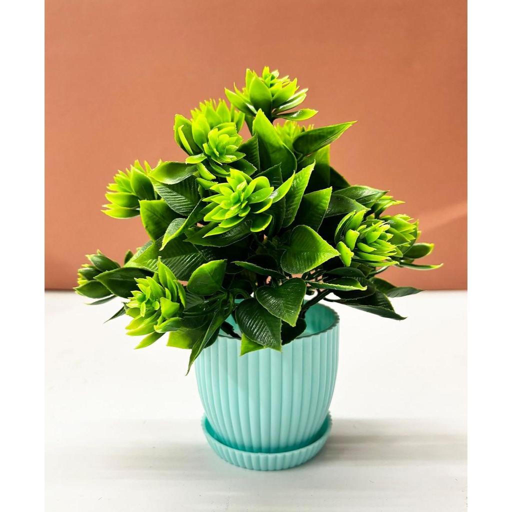 6 Stück Kleine Kunstpflanzen, Mini Künstliche Pflanzen Indoor für Zuhause Bauernhaus Badezimmer Regal Deko (Hellblau, Höhe : 17CM)