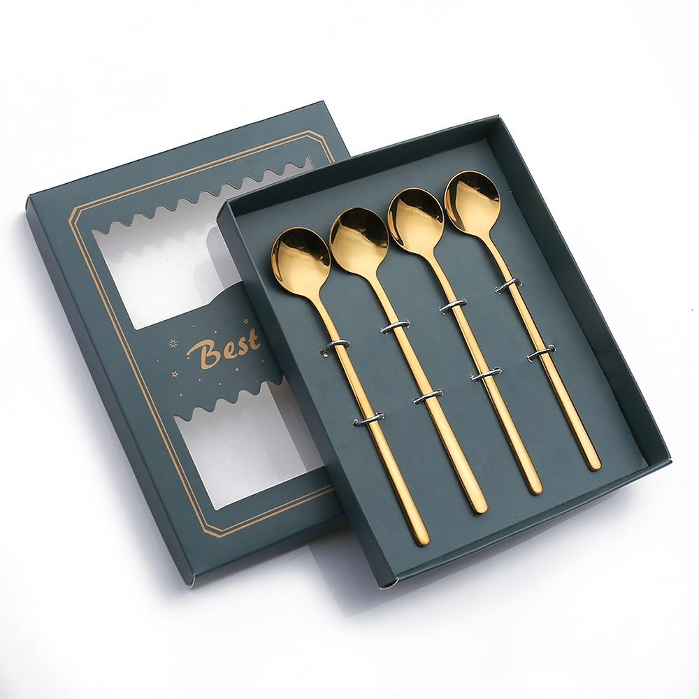 HANYANG Tableware Set Creative Spoon Round Spoon Stirring Spoon Gift Set Ice Spoon Fruit Fork Gift Set