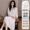 A single drive DNU imitation cotton crepe pajama women's spring and autumn long-sleeved lace dress women's home