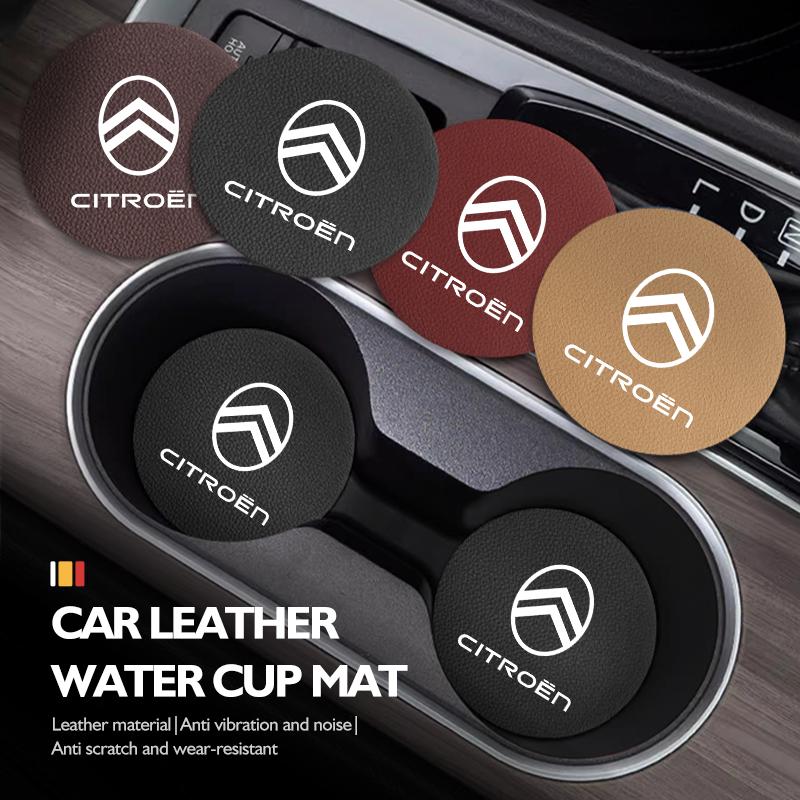 2Pcs Car Coaster Water Cup Holder Pad Non-Slip Mat Accessories For Citroen C5 C1 C2 C6 C4L DS3 DS4 DS5 C-Elysee Grand Berlingo