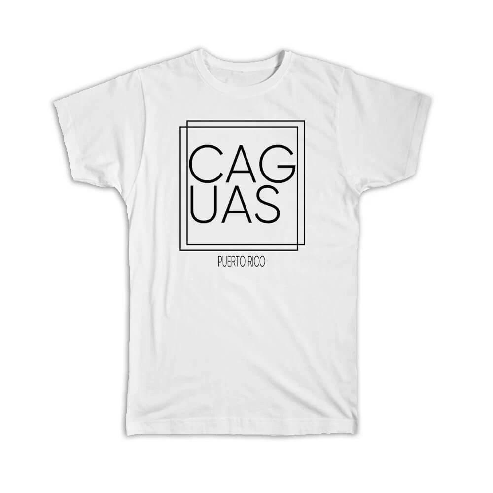 

Gift T-Shirt : CAGUAS Puerto Rico Square Modern Minimalist Font S