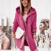 Cardigan for Women Autumn Fashion Button Front Casual Plain Long Sleeve Knit Loose Daily Long Hooded Cardigan Outerwear