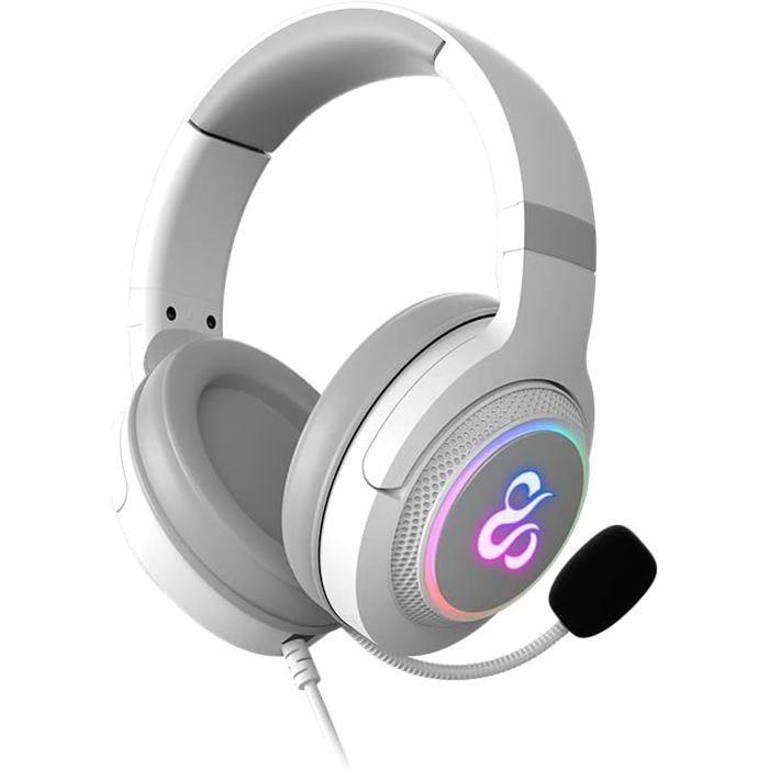 Casque Gaming - NEWSKILL - Sobek 7.1 V2 - Micro Intégré - RGB - Filaire - Blanc