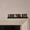 2D Flat-printed Classic Artificial Wooden "LOVE YOU BYE" Sign, Geometric Wall Art for the Living Room, Indoor Wall Hanging Decor