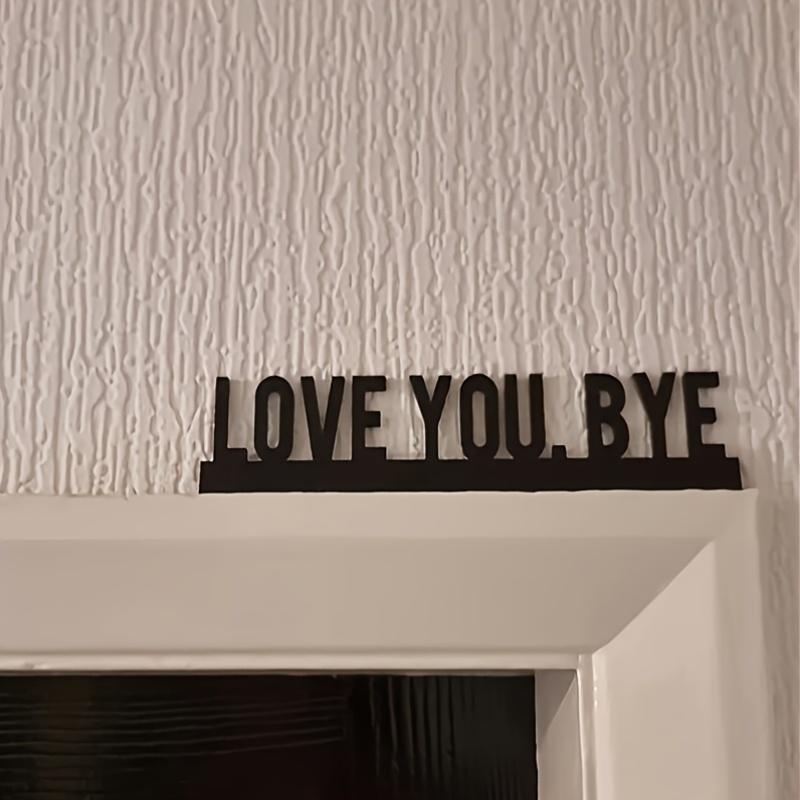2D Flat-printed Classic Artificial Wooden "LOVE YOU BYE" Sign, Geometric Wall Art for the Living Room, Indoor Wall Hanging Decor