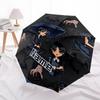 1pc Wednesday Addams Gothic Horror Custom Name Automatic Folding Umbrella, Durable Plastic & Iron, Lightweight for Outdoor Daily Use  S1230015