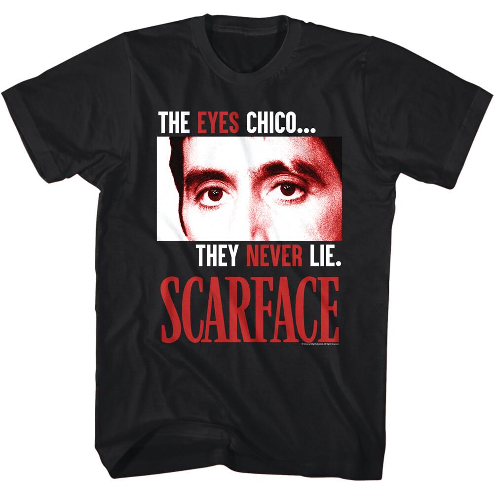 Scarface The Eyes Chico They Never Lie Men T Shirt Tony Montana Movie Gangster XXXXL