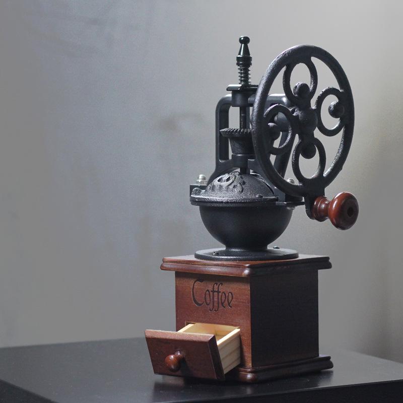 Retro Ferris Wheel Metal Hand-Crank Coffee Grinder Machine for Grinding Coffee Beans