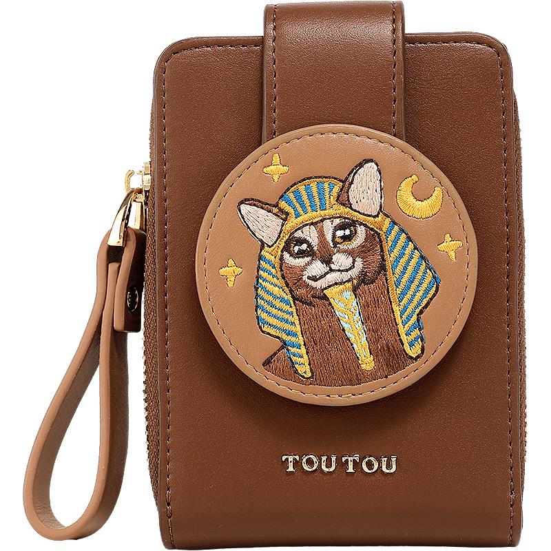Женский ретро короткий кошелек Toutou с вышивкой животных Birthday/New Year Gift