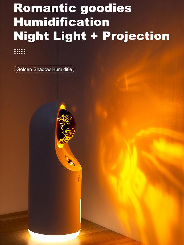 300ml Projector Draadloze Luchtbevochtiger Usb Ultrasone Cool Mist Maker Fogger Thuis Kamer Geur Projectielamp Geurverspreider