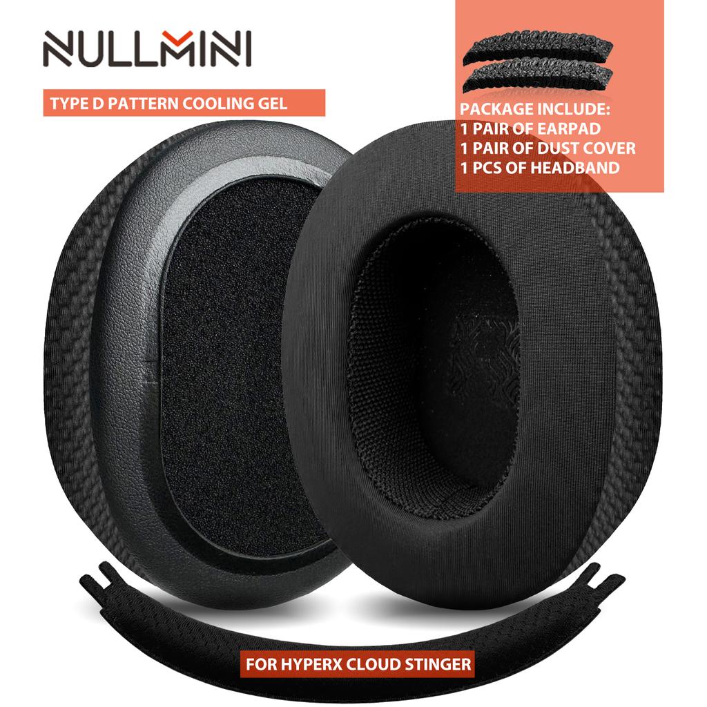 Nullmini Replacement Earpads for HyperX Cloud Stinger Headphones Cooling Gel Ear Pads Cushion Earmuffs Sleeve Headband