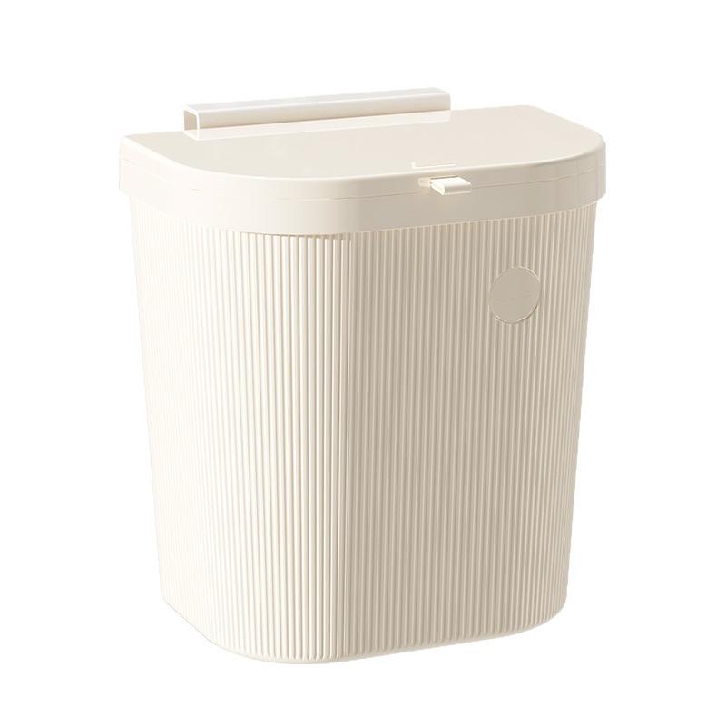 

Kitchen Wall-Mounted Plastic Trash Can Bathroom Hanging Garbage Bin with Lid