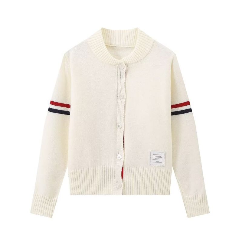 Kaslead New Arrival Women's Clothing Fashion Style Stylish Simple and Versatile Casual Labeling Knitted Long Sleeve Cardigan