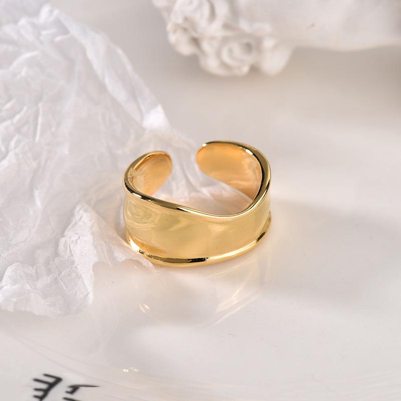 Fashion Personalized Index Finger Ring Niche Design Geometric Twist Open Ring Temperament Retro Couple Ring for Girlfriend Simple Geometric Ring
