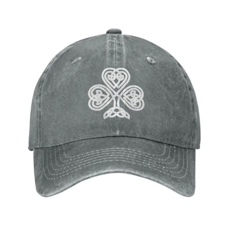 Personalized Cotton White Celtic Shamrock Clover Celts Symbol Baseball Cap Sports Women Men's Adjustable Dad Hat Summer