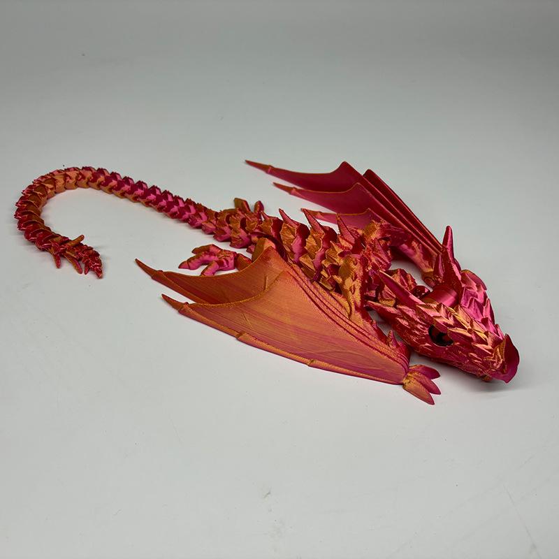 1pc 41cm Creative 3D Printed Flying Dragon Toy Animal Model Figurines & Miniatures