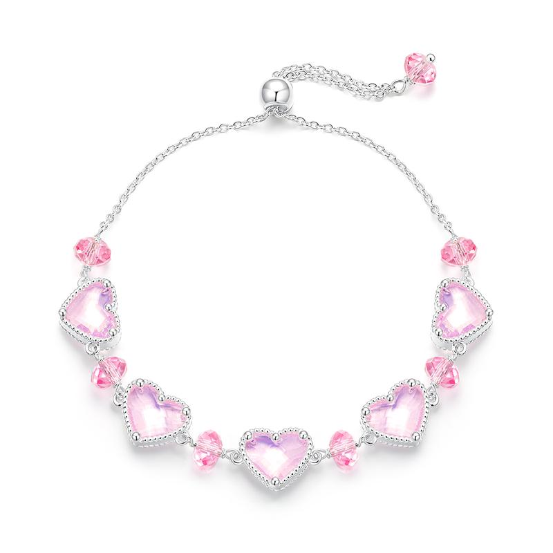 Barbie crystal bracelet element crystal, pink mist sweet heart lucky love cute wrist bracelet, light luxury new Chinese style TX2604012 розовый