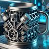 1 Piece Resin V6 Engine Mug Ornament, Simple and Unique Mechanical Engine Mug, Punk Stainless Steel Mug, Personalized Creative Mug, Great Gift