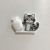 Acrylic Cat Whiskers Collection Ornaments Magnetic Cartoon Cat Hair Storage Memorial Box Black Cat Pushing Vase Decor