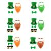 StPatrick Day Beard Hat Bowtie Costume Set for Family Gathering Carnival Party Celebration Props Irish Holiday Supply