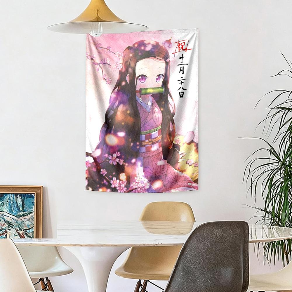 Kimetsu No Yaiba Wall Decor Tapestry Art For Pet Memorial Birthdaywedding Party Backdrop Family Gift