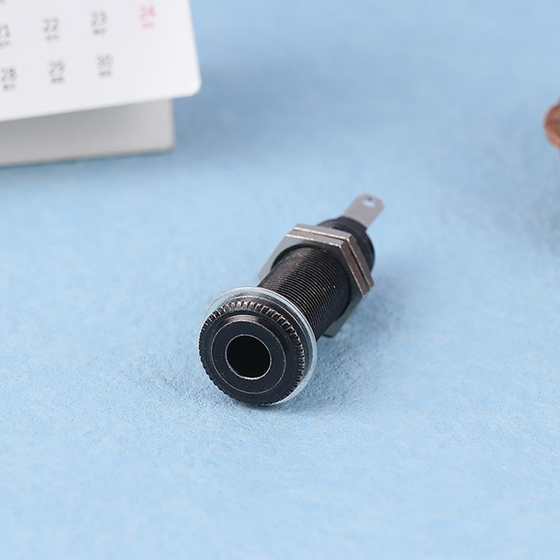 1/4 Inch Output Straight Tube Style Anti-noise Audio Jack Brass Electric Guitar Bass Jack Plug 6.35mm Socket Stereo